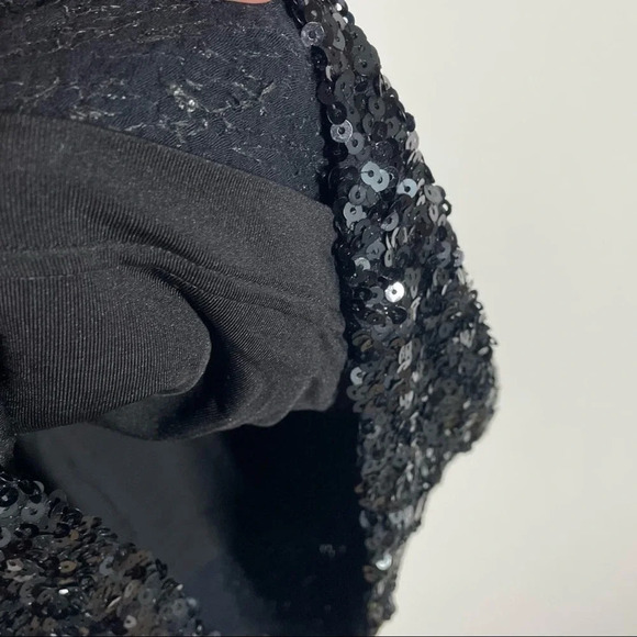 BB Dakota Little Black Sequin Bodycon Mini Dress Size XS - Picture 6 of 8